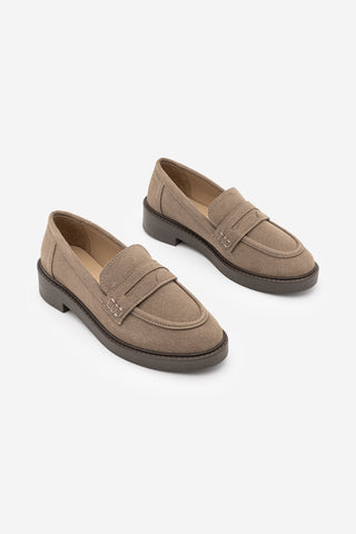 Kadın Loafer Günlük Ayakkabı Fonle - Koyu Vizon Süet