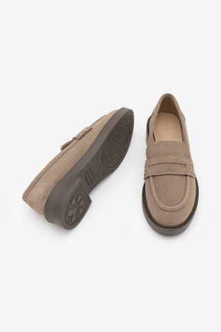 Kadın Loafer Günlük Ayakkabı Fonle - Koyu Vizon Süet
