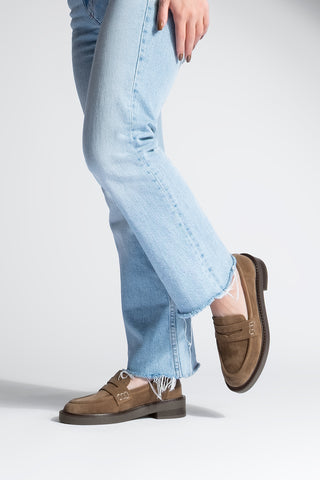 Kadın Loafer Günlük Ayakkabı Fonle - Taba Süet