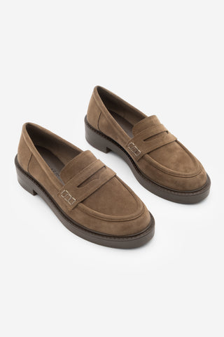 Kadın Loafer Günlük Ayakkabı Fonle - Taba Süet