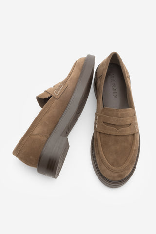 Kadın Loafer Günlük Ayakkabı Fonle - Taba Süet