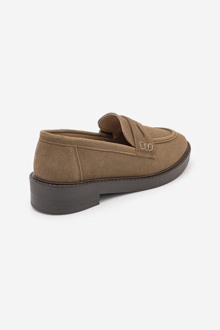Kadın Loafer Günlük Ayakkabı Fonle - Toprak Süet