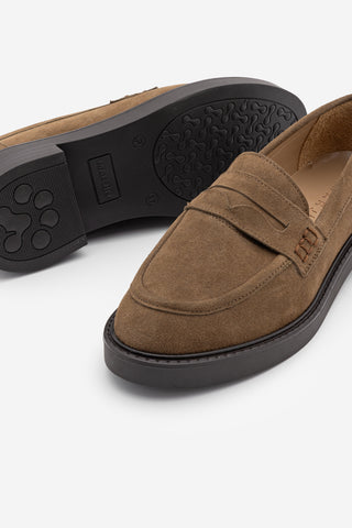 Kadın Loafer Günlük Ayakkabı Fonle - Tütün Kahve Süet
