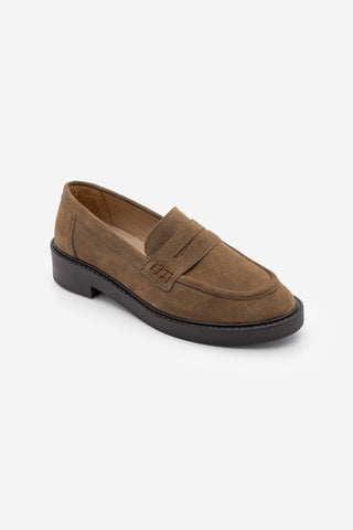 Kadın Loafer Günlük Ayakkabı Fonle - Tütün Kahve Süet