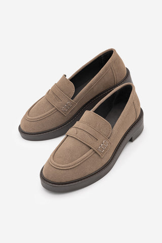 Kadın Loafer Günlük Ayakkabı Fonle - Vizon Süet