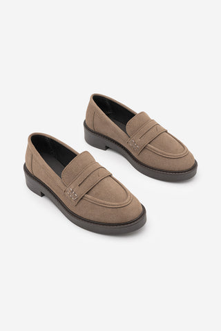 Kadın Loafer Günlük Ayakkabı Fonle - Vizon Süet