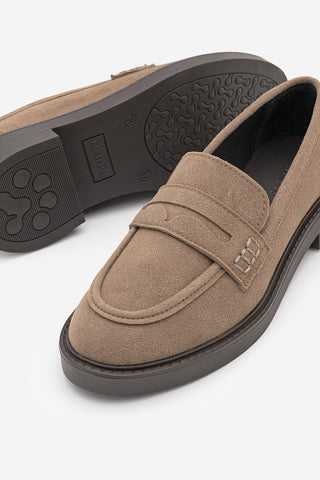 Kadın Loafer Günlük Ayakkabı Fonle - Vizon Süet
