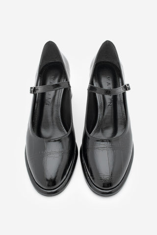 Kadın Loafer Günlük Topuklu Ayakkabı Vikas - Siyah Croco