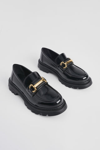 Kadın Loafer  Zincirli Günlük Ayakkabı Yones - Siyah Açma