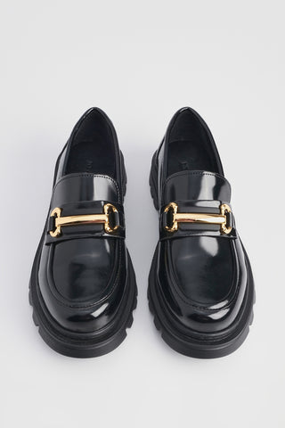 Kadın Loafer  Zincirli Günlük Ayakkabı Yones - Siyah Açma