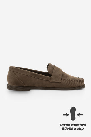 Kadın Loafer Günlük Ayakkabı Margos - Kahve Süet