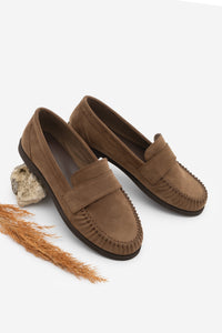 Kadın Loafer Günlük Ayakkabı Margos - Taba Süet