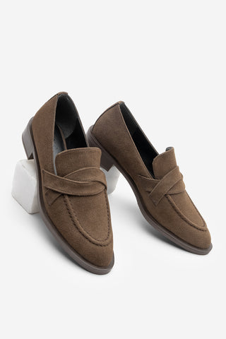 Kadın Loafer Günlük Ayakkabı Mendi - Kahve Süet