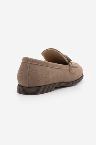 Kadın Loafer Taşlı Günlük Ayakkabı Meniva - Vizon Süet