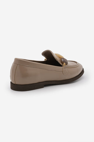 Kadın Loafer Taşlı Günlük Ayakkabı Meniva - Vizon
