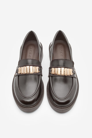 Kadın Loafer Tokalı Günlük Ayakkabı Vilyum - Kahve