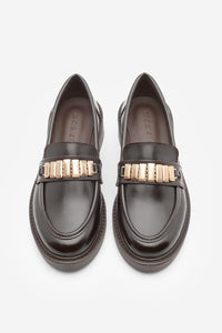 Kadın Loafer Tokalı Günlük Ayakkabı Vilyum - Kahve