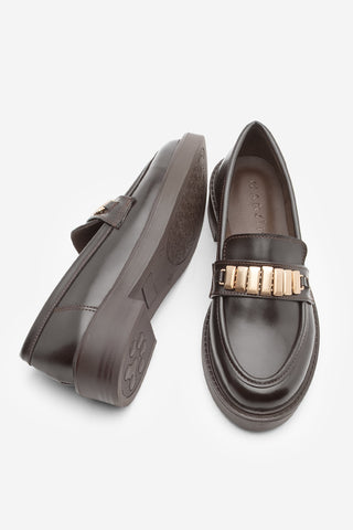 Kadın Loafer Tokalı Günlük Ayakkabı Vilyum - Kahve