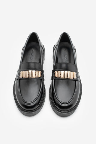 Kadın Loafer Tokalı Günlük Ayakkabı Vilyum - Siyah