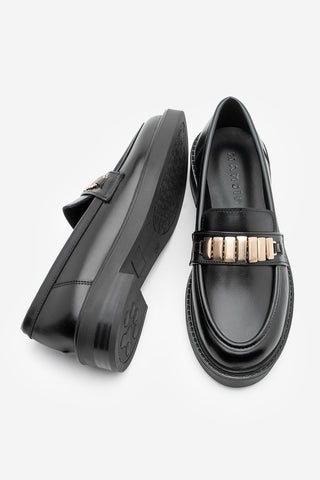 Kadın Loafer Tokalı Günlük Ayakkabı Vilyum - Siyah