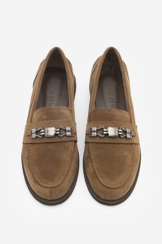 Kadın Loafer Tokalı Günlük Ayakkabı Zamira - Taba Süet