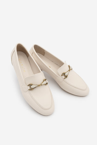 Kadın Loafer Tokalı Günlük Ayakkabı Tavelo - Ekru