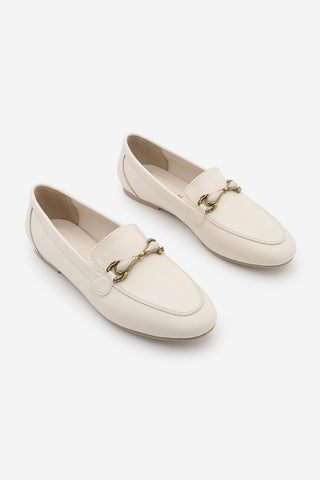 Kadın Loafer Tokalı Günlük Ayakkabı Tavelo - Ekru