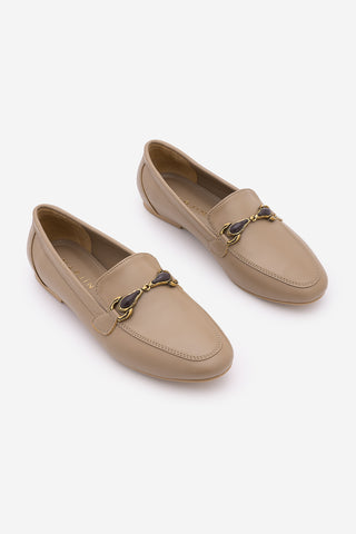 Kadın Loafer Tokalı Günlük Ayakkabı Tavelo - Vizon