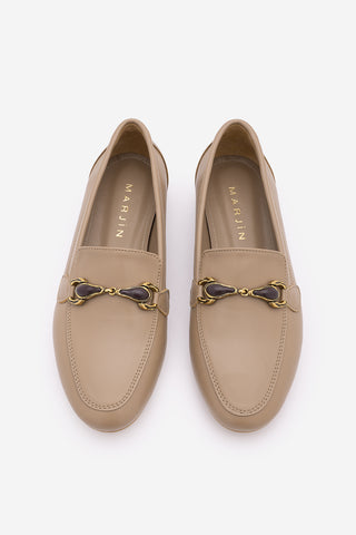 Kadın Loafer Tokalı Günlük Ayakkabı Tavelo - Vizon