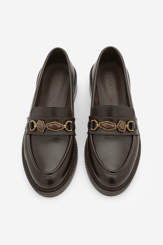 Kadın Loafer Taşlı Günlük Ayakkabı Egano - Kahve