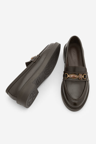 Kadın Loafer Taşlı Günlük Ayakkabı Egano - Kahve