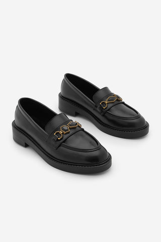 Kadın Loafer Taşlı Günlük Ayakkabı Egano - Siyah