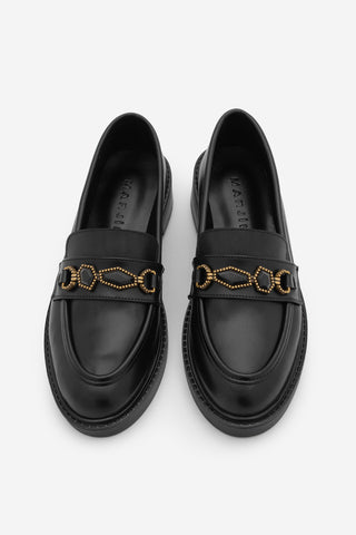 Kadın Loafer Taşlı Günlük Ayakkabı Egano - Siyah