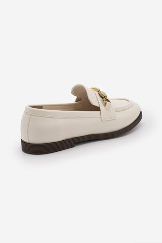 Kadın Loafer Taşlı Günlük Ayakkabı Savira - Ekru