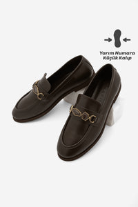 Kadın Loafer Taşlı Günlük Ayakkabı Savira - Kahve