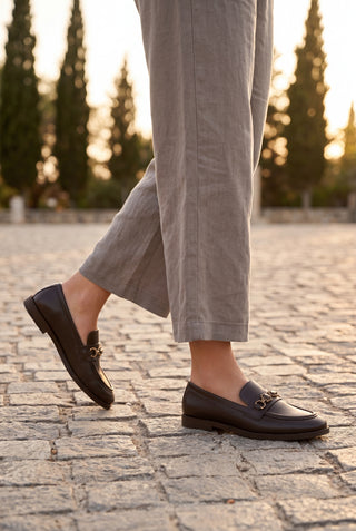Kadın Loafer Taşlı Günlük Ayakkabı Savira - Kahve
