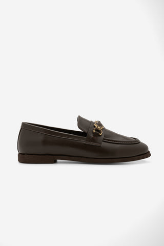 Kadın Loafer Taşlı Günlük Ayakkabı Savira - Kahve