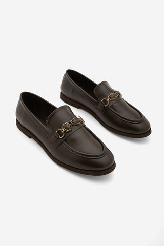 Kadın Loafer Taşlı Günlük Ayakkabı Savira - Kahve