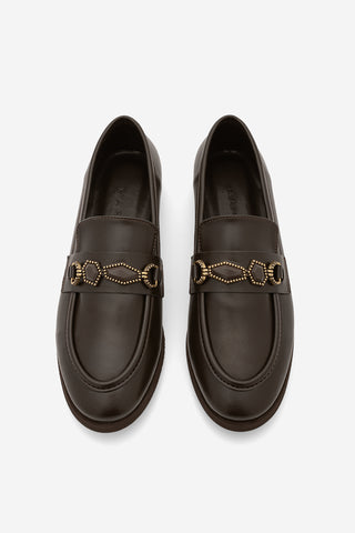 Kadın Loafer Taşlı Günlük Ayakkabı Savira - Kahve