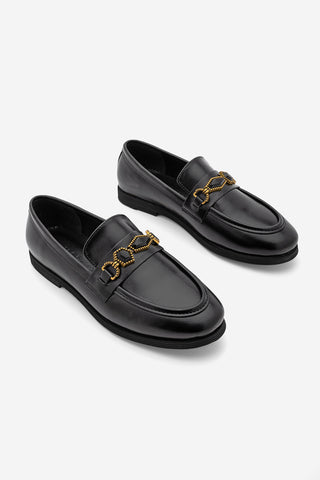 Kadın Loafer Taşlı Günlük Ayakkabı Savira - Siyah