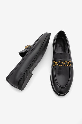 Kadın Loafer Taşlı Günlük Ayakkabı Savira - Siyah