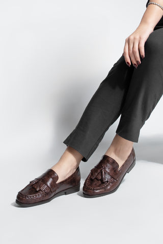 Kadın Loafer Püsküllü Günlük Ayakkabı Loriza - Kahve