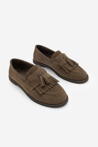 Kadın Loafer Günlük Ayakkabı Petlin - Kahve Süet
