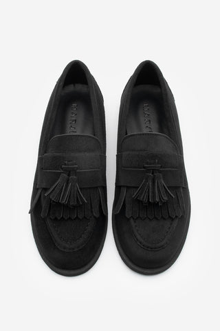 Kadın Loafer Günlük Ayakkabı Petlin - Siyah Süet