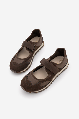 Kadın Mary Jane Bantlı Sneaker Yotina - Kahve Süet