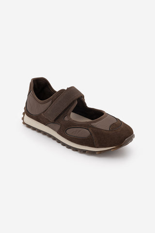 Kadın Mary Jane Bantlı Sneaker Yotina - Kahve Süet