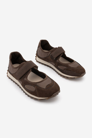 Kadın Mary Jane Bantlı Sneaker Yotina - Kahve Süet