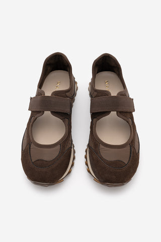 Kadın Mary Jane Bantlı Sneaker Yotina - Kahve Süet