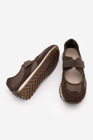 Kadın Mary Jane Bantlı Sneaker Yotina - Kahve Süet