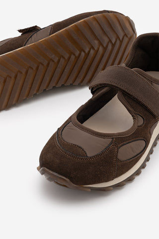 Kadın Mary Jane Bantlı Sneaker Yotina - Kahve Süet
